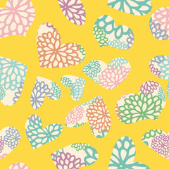 Geometric Floral Collage seamless pattern