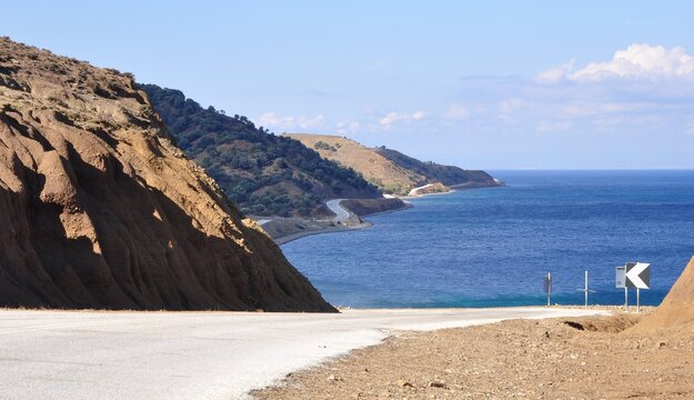 Road to Kipos beach, in Samothrace island, Greece