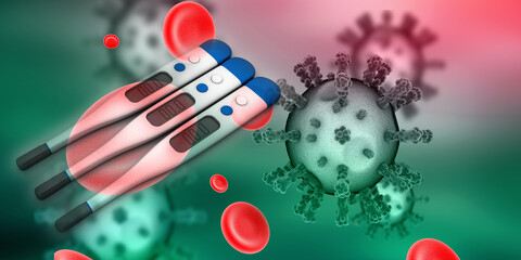 3d rendering fever checking Electrical thermometer