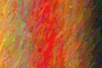 Red and yellow waves Bristle Brush abstract paint background.