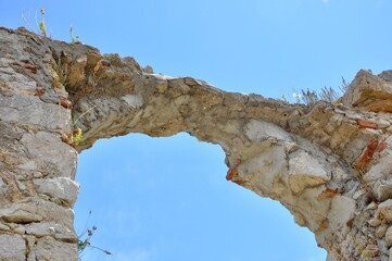 Historical arch made of stone in Mali Losinj, Croatia