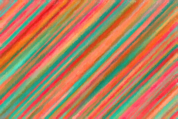 Red, yellow and blue lines Wax Crayon abstract paint background.