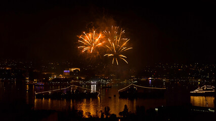 Sevastopol, Crimea - May 9, 2015: salute in honor of 70th anniversary of Victory Day in Sevastopol