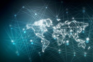 2d illustration world map abstract background