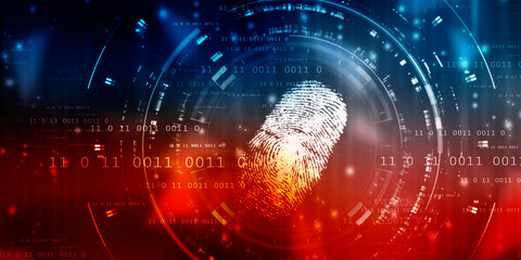 Fingerprint Scanning Technology Concept 2d Illustration