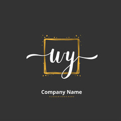 W Y WY Initial handwriting and signature logo design with circle. Beautiful design handwritten logo for fashion, team, wedding, luxury logo.