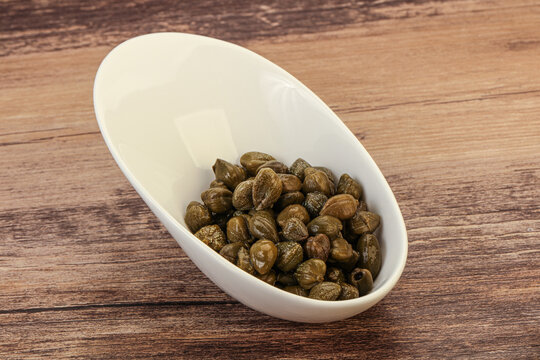 Tasty capers in the bowl