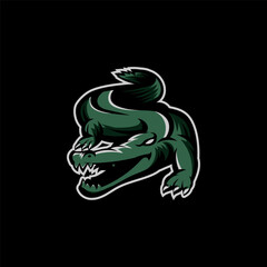 Wild Crocodile Logo Vector Icon Illustration