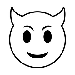 devil emoji face classic line style icon