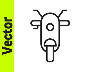 Black line Scooter icon isolated on white background. Vector.