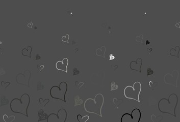 Light Gray vector texture with lovely hearts.