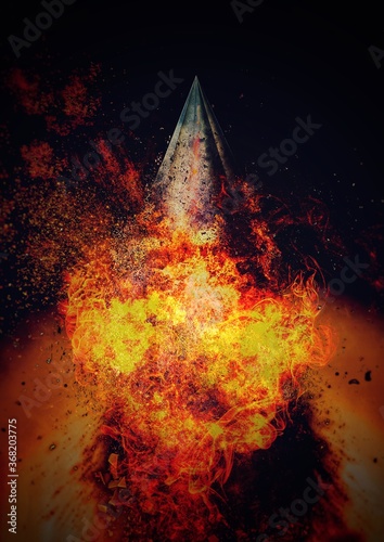 ミサイルの発射で炎が飛び散る Wall Mural Wallpaper Murals K Yu