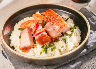 Rice with Roasted Pork Meat Com Heo Quay Viet Nam