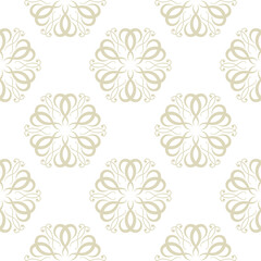 Floral seamless olive green pattern. On white background