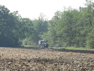 tractor in a field