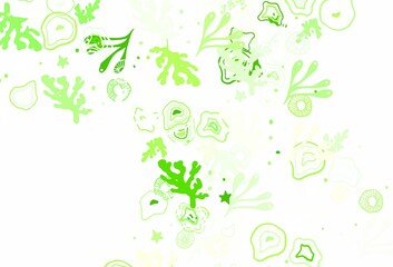 Light Green vector template with chaotic shapes.