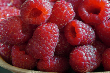 fresh raspberries closeup