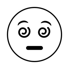 disorientated emoji face classic line style icon