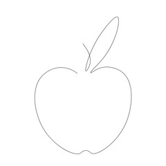 Fototapeta premium Apple fruit silhouette on white background. Vector illustration