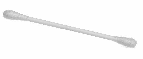 Cotton swab, bud for ear cleaning, hygiene product isolated on white background with clipping path 
