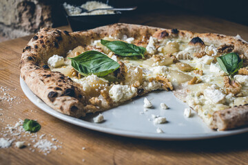 pizza with nut and cheese 