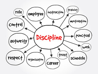 Discipline mind map, business concept for presentations and reports - obrazy, fototapety, plakaty