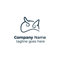 owl face logo design icon vector illustration simple line