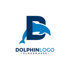 Letter D for dolphin logo vector © SejalanArt