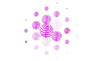 Light Purple, Pink vector natural pattern with branches, trees.