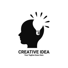 Light Bulb Logo Design Template.Vector illustration. Creative idea, innovation, good thinking, mindset concept logo illustration.