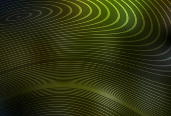 Dark Green, Yellow vector template with curved lines.