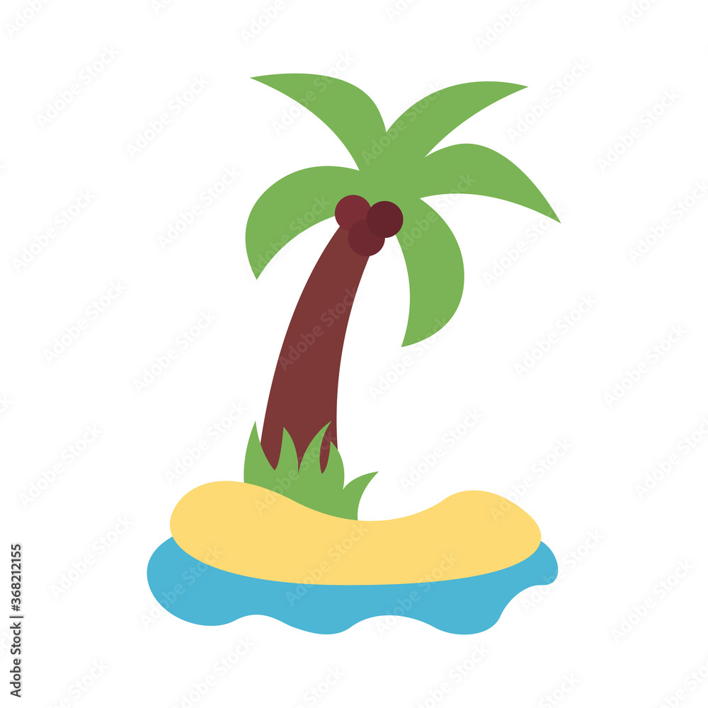 Poster tree palms summer flat style icon