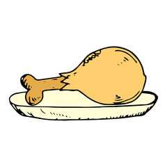 Chicken Meat Hand Drawn Illustration