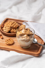 
Delicious biscuits, coffee mousse and almonds.