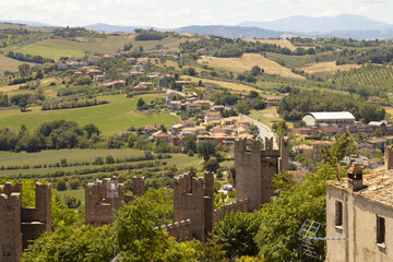 Fototapeta na wymiar historic village on the mountain Gradara Pesaro Urbino
