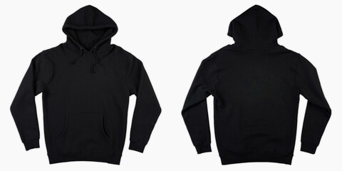 Blank black male hoodie sweatshirt long sleeve with clipping path, mens hoody with hood for your...