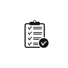 Clipboard with checklist icon, symbol for web site and app design. Vector illstration.