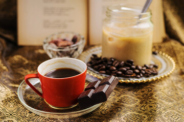 A cup of coffee and a good book in the morning