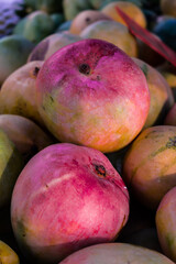 Fresh raw apple mango. This is tropical fruit in the supermarket.