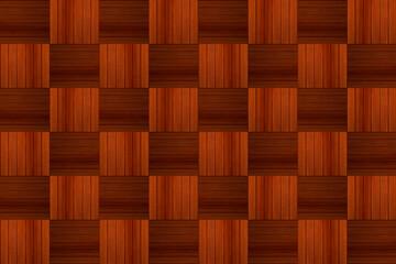 Natural wood background, light brown and dark brown, checkered pattern in the top corner of the picture text area for advertising.