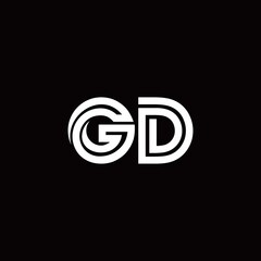 GD monogram logo with abstract line