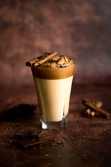 Iced Dalgona Coffee, a trendy fluffy creamy whipped coffee
