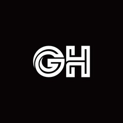 Fototapeta premium GH monogram logo with abstract line
