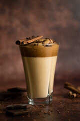 Iced Dalgona Coffee, a trendy fluffy creamy whipped coffee