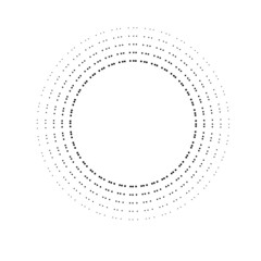 Halftone dots in circle form. Circular Music equalizer . Audio waves . Sound frequency . round logo . vector dotted frame . design element