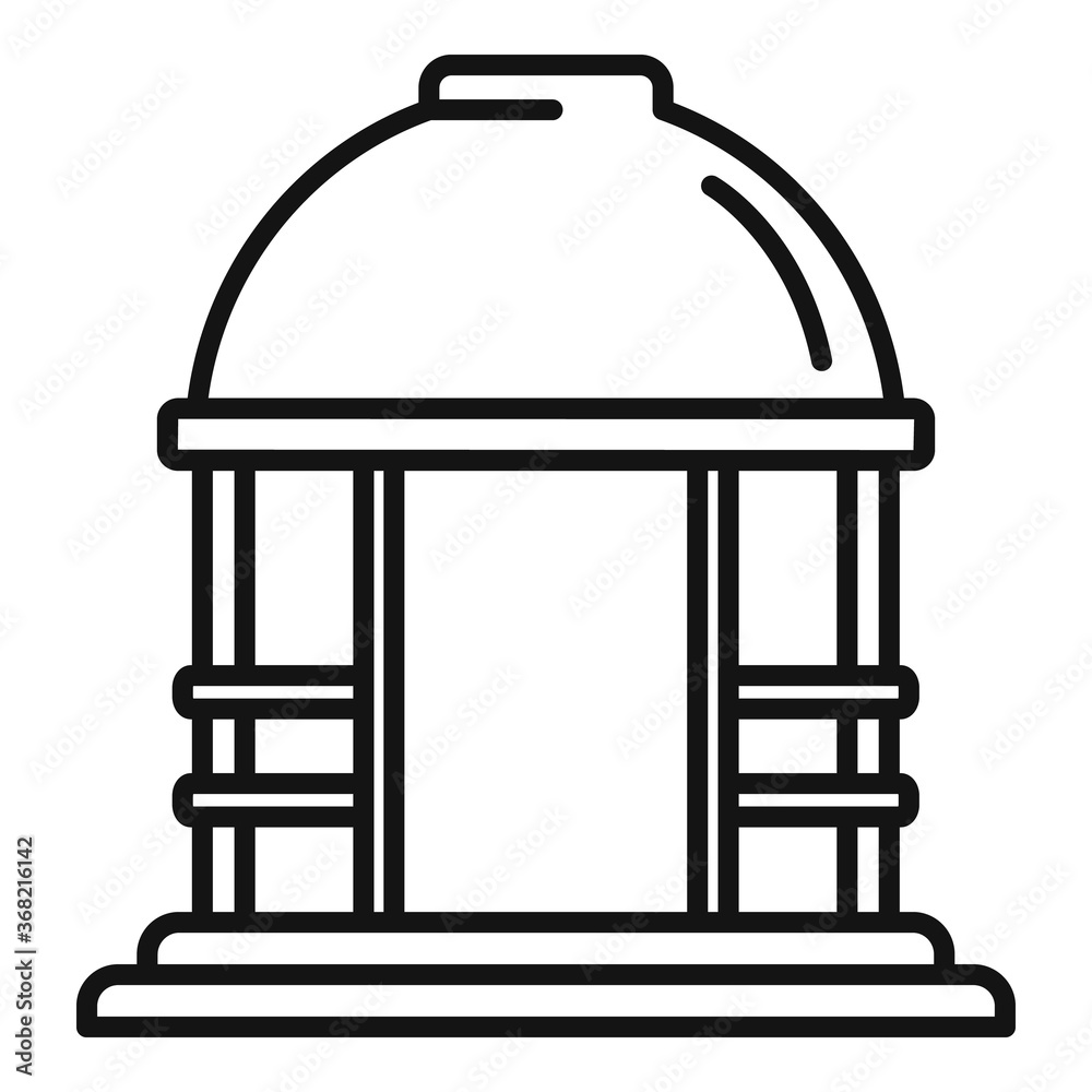 Sticker House gazebo icon. Outline house gazebo vector icon for web design isolated on white background