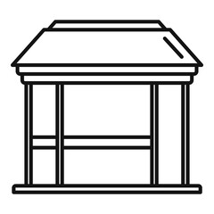 Garden gazebo icon. Outline garden gazebo vector icon for web design isolated on white background