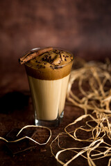 Iced Dalgona Coffee, a trendy fluffy creamy whipped coffee