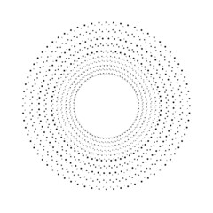 Halftone dots in circle form. Circular Music equalizer . Audio waves . Sound frequency . round logo . vector dotted frame . design element