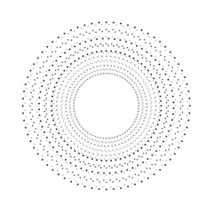 Halftone dots in circle form. Circular Music equalizer . Audio waves . Sound frequency . round logo . vector dotted frame . design element